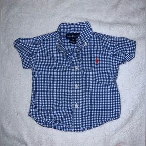 🩷5/$25 Ralph Lauren Kids Blue Gingham Shirt